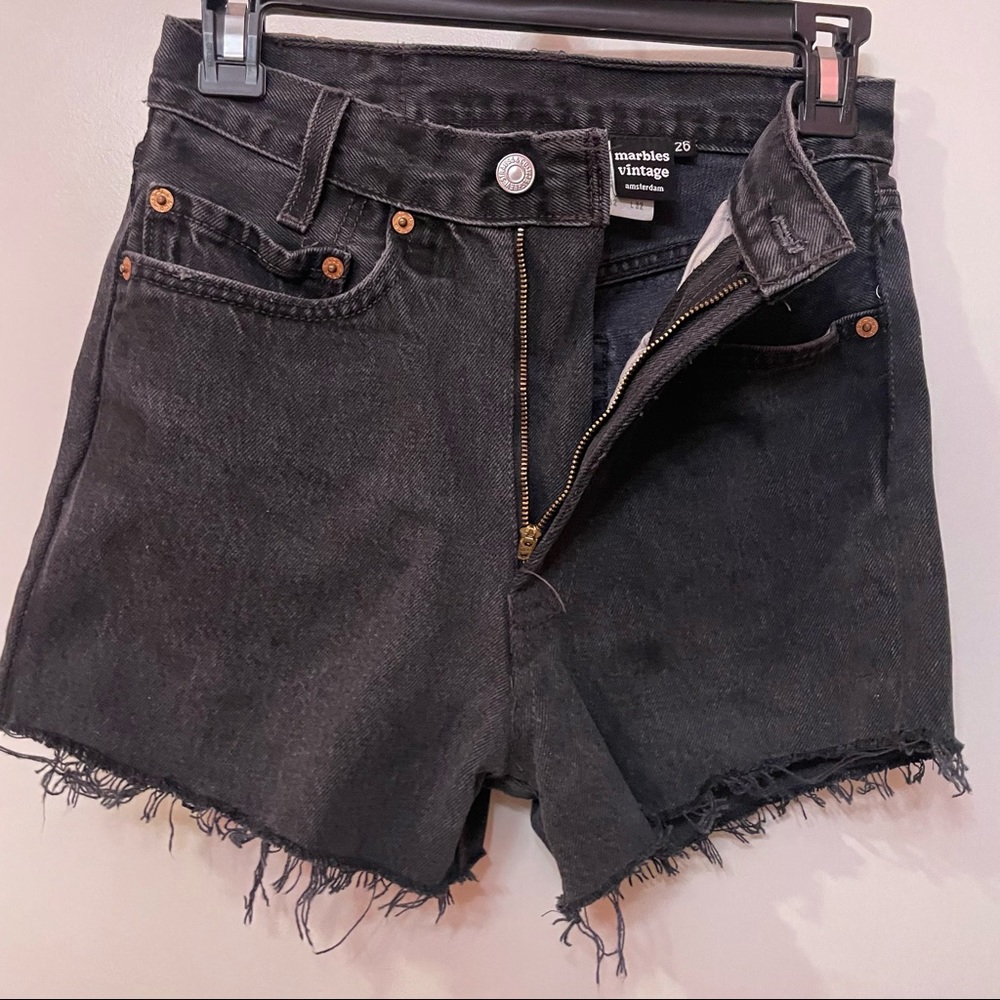 Black Levi high waisted denim shorts